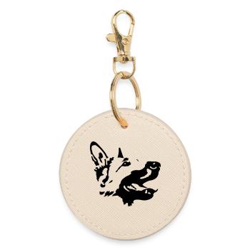 chien de berger - Porte-clés rond - huître - Devant