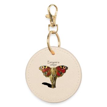 Everyone is unique - Round Keyring - oyster - Front