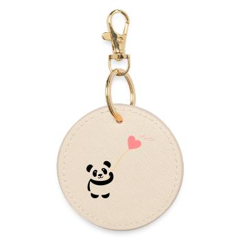 panda coeur mignon ballon ours gros gros kusch - Porte-clés rond - huître - Devant