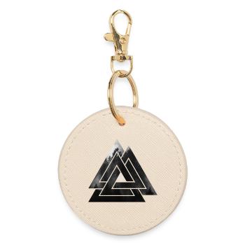 Valknut Wikinger Symbol - Runder Schlüsselanhänger - Auster - Vorne