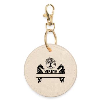 Viking nameplate Yggdrasil viking - Round Keyring - oyster - Front