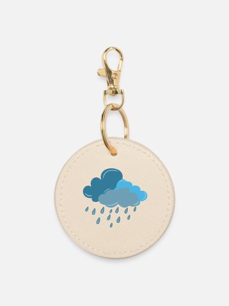 Wolke, Regen, Gewitter - Runder Schlüsselanhänger - Auster