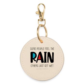 Feel the Rain - Round Keyring - oyster - Front