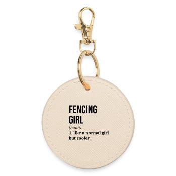 Fencing - Round Keyring - oyster - Front