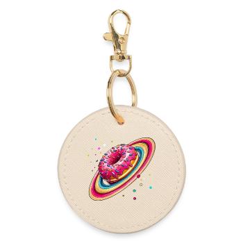 A donut with colorful sprinkles as planet Saturn - Round Keyring - oyster - Front