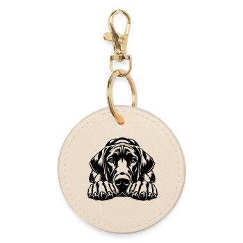 Great Dane - Round Keyring - oyster - Front