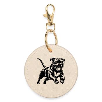 Staffordshire Bull Terrier - Porte-clés rond - huître - Devant