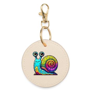Schnecke - Runder Schlüsselanhänger - Auster - Vorne