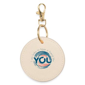 I am lucky to have a friend like you - Round Keyring - oyster - Front
