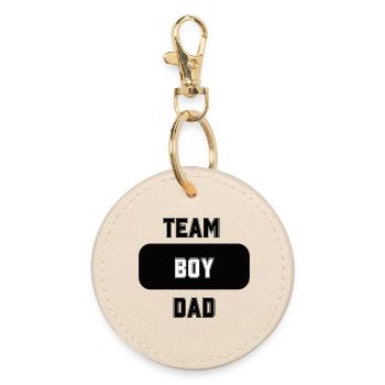 TEAM BOY DAD - Round Keyring - oyster - Front