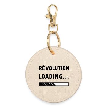 Revolution Loading - Round Keyring - oyster - Front