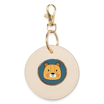 Lion adorable - Porte-clés rond - huître - Devant