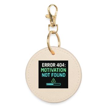 Error 404: Motivation Not Found - Round Keyring - oyster - Front