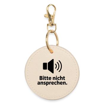 Bitte nicht ansprechen Meme T-Shirt - Runder Schlüsselanhänger - Auster - Vorne