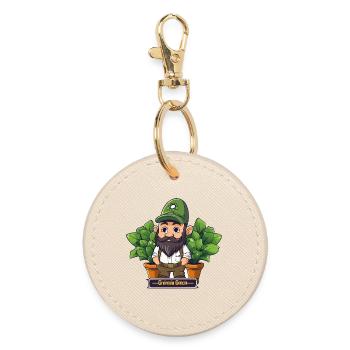 Green Gardener Gnome Comic - Round Keyring - oyster - Front