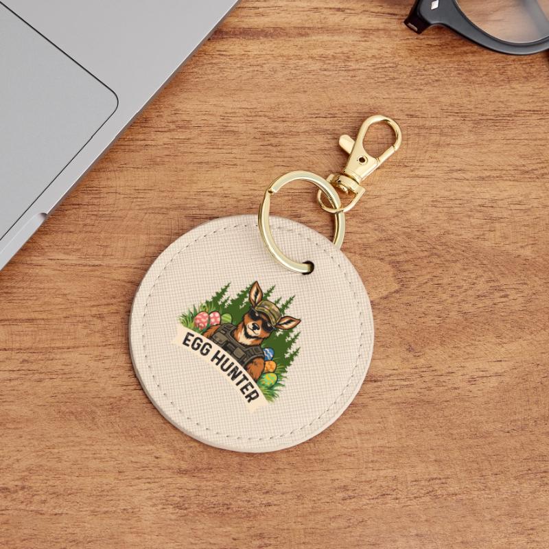 Egg Hunter Easter Bunny Spring Egg Dyeing Round Keyring