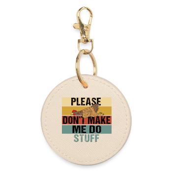 The Chicken Whisperer Funny Backyard Farming - Round Keyring - oyster - Front