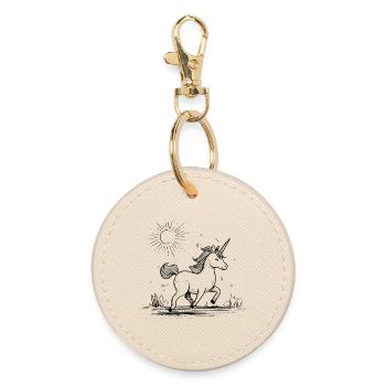 Licorne au soleil - Porte-clés rond - huître - Devant