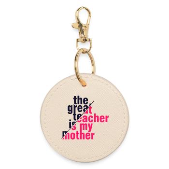 Meine Mutter Mein größter Lehrer-Shirt - Runder Schlüsselanhänger - Auster - Vorne