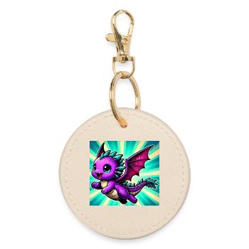 dragon - Round Keyring - oyster - Front