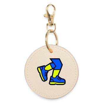 Dynamic Runner Legs Jogging - Round Keyring - oyster - Front