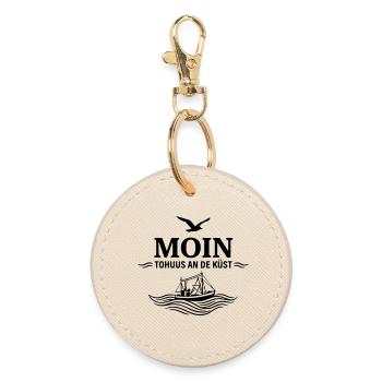 Moin to huus an de küst platt plattdütsch - Porte-clés rond - huître - Devant