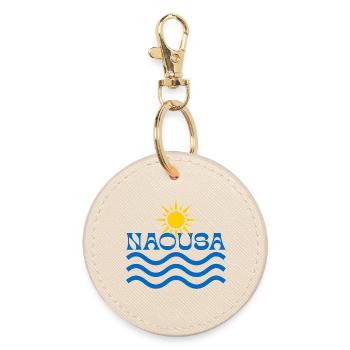 Naousa Sun Waves Logo - Porte-clés rond - huître - Devant