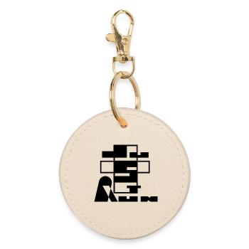 Course à pied et japonais - Porte-clés rond - huître - Devant