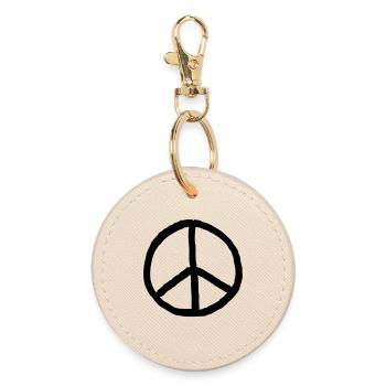 Peace sign - Round Keyring - oyster - Front