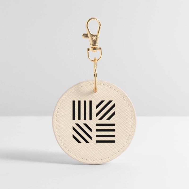 graphic stripe pattern Round Keyring