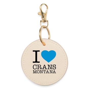 I LOVE CRANS-MONTANA - Runder Schlüsselanhänger - Auster - Vorne