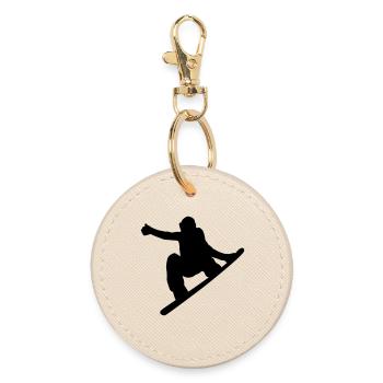 Snowboard - Porte-clés rond - huître - Devant