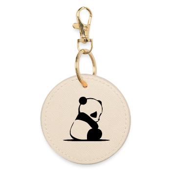 panda - Round Keyring - oyster - Front