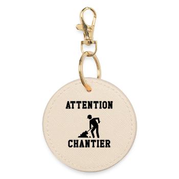 Warning Site - Round Keyring - oyster - Front