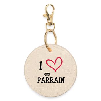 I Love Mon Parrain - Porte-clés rond - huître - Devant