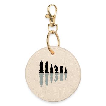 schach sport schachfiguren - Runder Schlüsselanhänger - Auster - Vorne