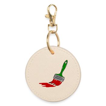 Painter Brush - Round Keyring - oyster - Front