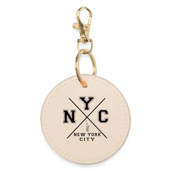 New York City - Round Keyring - oyster - Front