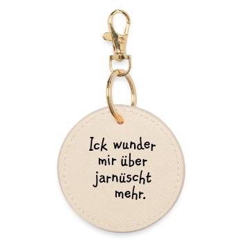 Ick wunder mir über jarnüscht mehr - Berlin Spruch - Runder Schlüsselanhänger - Auster - Vorne