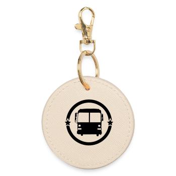 Bus / Busfahrer / Arbeit / Job - Runder Schlüsselanhänger - Auster - Vorne