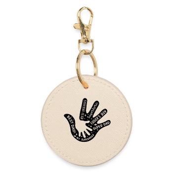 Father Hand In Hand - Round Keyring - oyster - Front