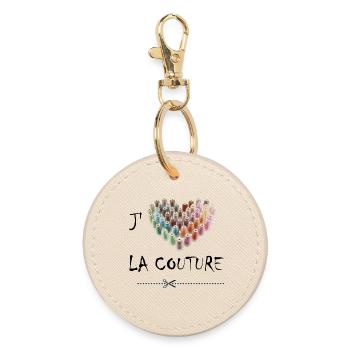 J'aime la couture - Porte-clés rond - huître - Devant