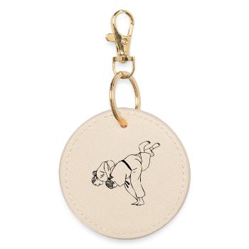 Judo throw women - Round Keyring - oyster - Front