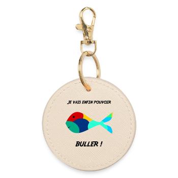 RETRAITE. HUMOUR. POISSON. BULLER. RETRAITE. DRÔLE - Porte-clés rond - huître - Devant