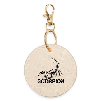 scorpion scorpio skorpion symbol Logo icon sketch - Runder Schlüsselanhänger - Auster - Vorne