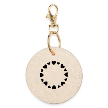 Hearts circle big small - Round Keyring - oyster - Front