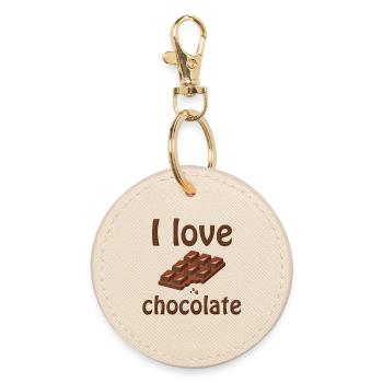 i love chocolate, j'aime le chocolat - Porte-clés rond - huître - Devant