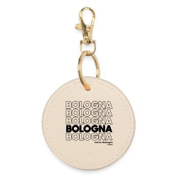 Bologna Lettering Design Emilia-Romagna - Round Keyring - oyster - Front