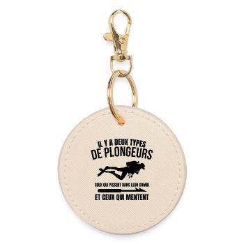 plongée sous-marine, fan de plongée - Porte-clés rond - huître - Devant
