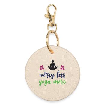 Inquiétez-vous moins Yoga Plus - Porte-clés rond - huître - Devant
